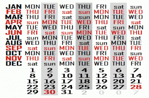 Mini with leftmost monthnames column